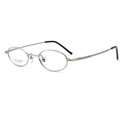 Retro Titanium Glasses Small Oval Spring Hinges Eyeglass Frames Women Mens • $25.99