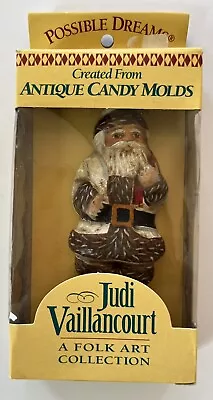 $42.95 • Buy Vaillancourt Folk Art Chalkware SANTA WITH BROWN FUR Possible Dreams Ornament