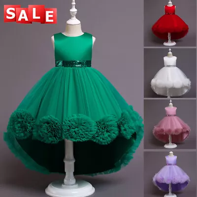 Kids Baby Flower Girls Party Sequins Dress Wedding Bridesmaid Dresses Princess • £13.99