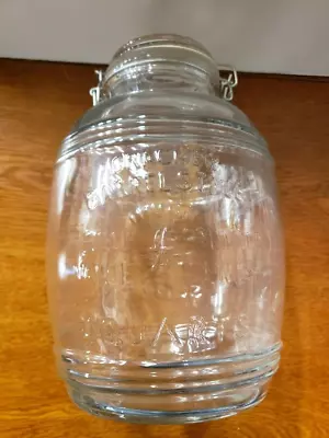 Cracker Barrel Style 4 Quart Glass Sealed & Lidded Cookie Flour Sugar Jar • $35