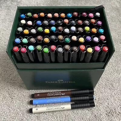 Faber Castell Pitt Artist Brush Pens Boxed Over 60 Pens • £50