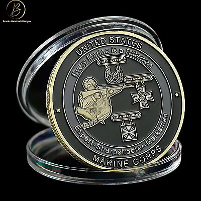 US Marine Corps Expert Sharpshooter Marksman Challenge Coin • $9.85