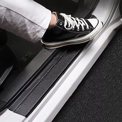 Plate Sticker Carbon Fiber Protector Accessories Vinyl Car Door Sill Scuff Cover • $19.99