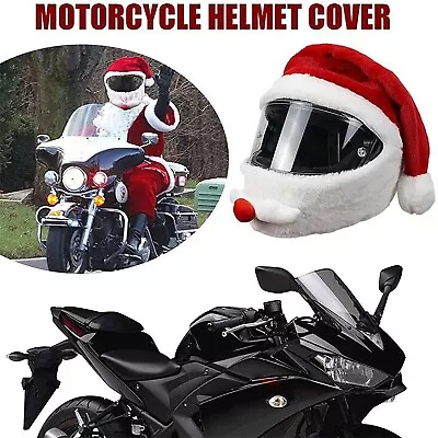 Christmas Motorcycle Helmet Cover Hat Santa Claus Motorbike Helmet Decoration US • $14.71