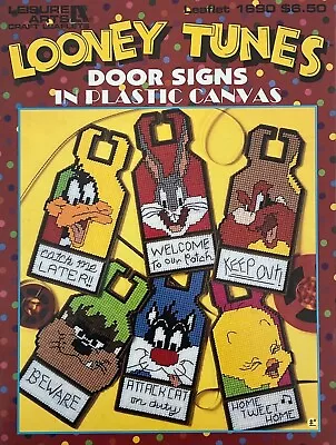 Brand New: Looney Tunes DOOR SIGNS IN PLASTIC CANVAS Leisure Arts 1690 • $9.25