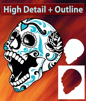 Mini Sugar Skull 2 Special Two Layer Airbrush Stencil Spray Vision Template • $18.99
