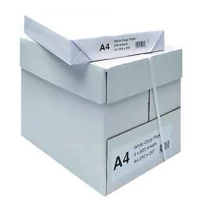 A4 White 75gsm Printer Paper Copy Paper 5 Ream 2500 Sheets Stationary Office BOX • £20.99