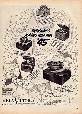 A9 RCA Victor Victrola 45 Phonograph Music 1950 Life Magazine Vintage Print Ad • $8.95