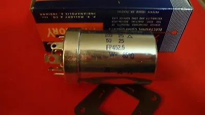 Vintage Mallory Capacitor FP452.5  4 SECTION CAN 10@475 20@350 50@25 100@25 • $34.95
