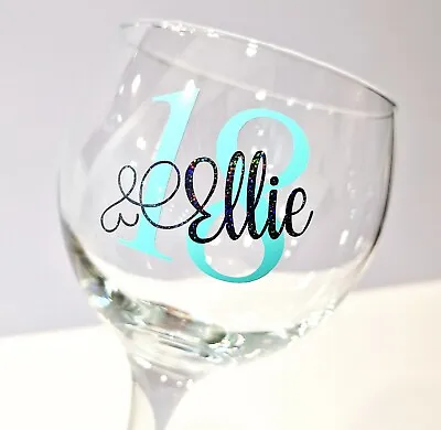 Personalised 18th Birthday Cocktail Gin Glass Gift For Her/Him Girl Boy Daughter • £9.99