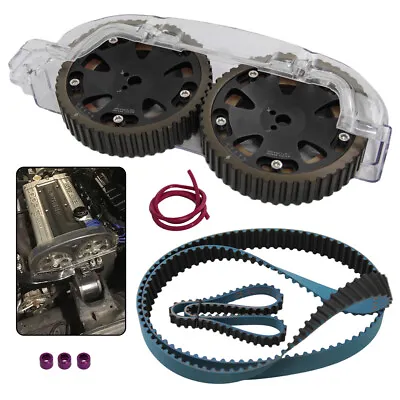 Cam Gear +Cam Cover +Timing Belt For Mitsubishi Lancer EVO 1-3 Eclipse DSM 4G63 • $137.76