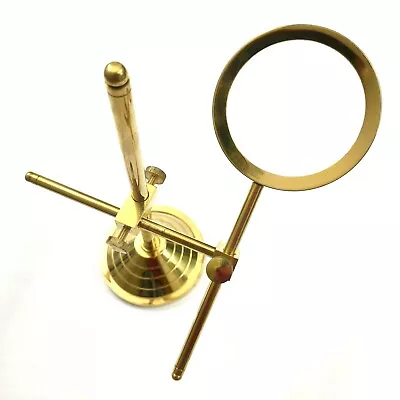 Shiny Brass Magnifying Glass Adjustable Stand Collectible Gift • $40