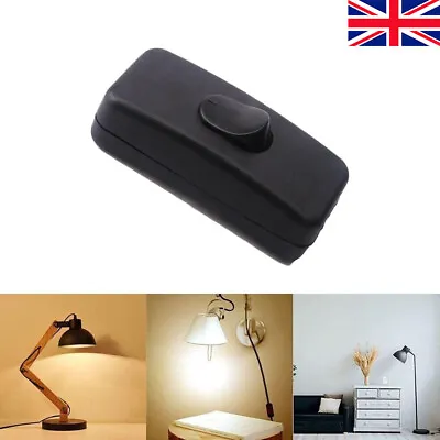 Inline Rocker Switch On/Off Switch Black 2A 110-250V For 2 Core Table Lamp Desk • £3.41