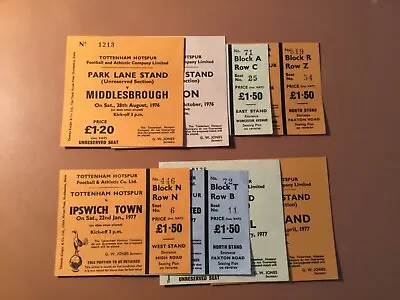 £10 • Buy 76/7 TICKETS Tottenham Spurs (listed Individually) 1976/1977
