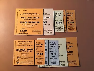 £10 • Buy 76/7 TICKETS Tottenham Spurs (listed Individually) 1976/1977