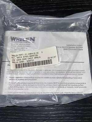 Whelen SA314 Siren Mounting Bracket For '06-'16 Chevy Impala SABKT21 • $25