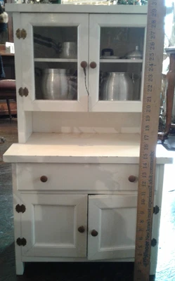 $125 • Buy Vintage Childs Kitchen Play Cabinet W/ Pots And Pans
