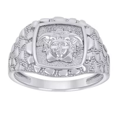 Sterling Silver Nugget Medusa Egyptian Ring Size 11 Fine Jewelry Gift For Mens • $65.60