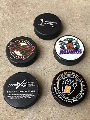 Lot Of Minnesota Hockey Pucks Wild Moose 50th Annvsry Bears & Tria • $22.99
