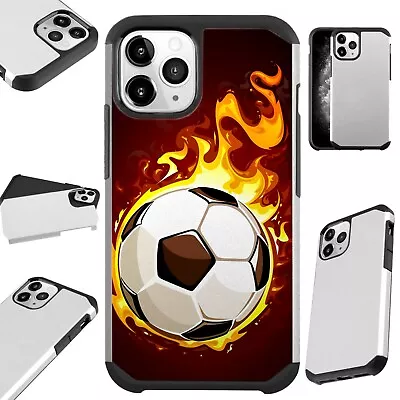 Fusion Case For IPhone 12/Mini/Pro Max Phone Cover SOCCER BALL FIRE • $13.50