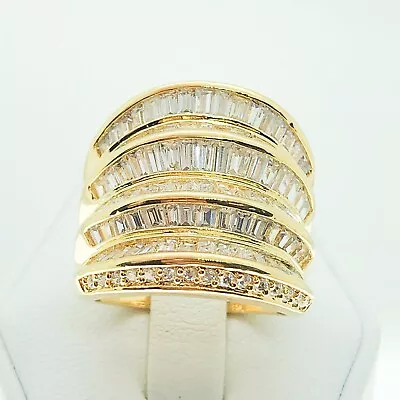 R3498 Women Vintage Jewelry White Yellow Gold Plate Engagement Wedding Band Ring • $9.55