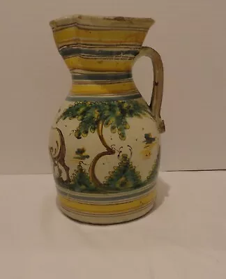 Antique Talavera Spanish Majolica Hand Painted Bull Pitcher 11.5  High • $195