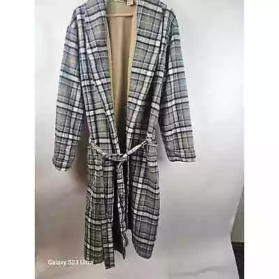 L.L.BEAN SzXL Men's Scotch Plaid Flannel Robe Sherpa Lined • $70