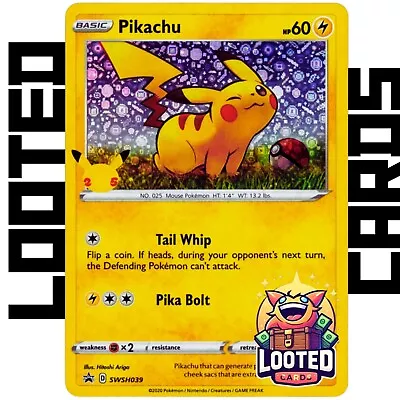 Pikachu SWSH039 General Mills HOLO Promo Pokemon TCG PACK FRESH 25th Anniversary • $3.49