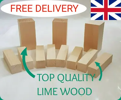 Whittling Lime Kit Lime Wood Hand Carving Blanks Blocks 11 Piece Two Sizes • £18.50