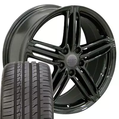 18x8 Black 58840 Wheels & 245/40ZR18 Tires SET Fit Audi VW - RS6 Rim 45mm ET • $1187