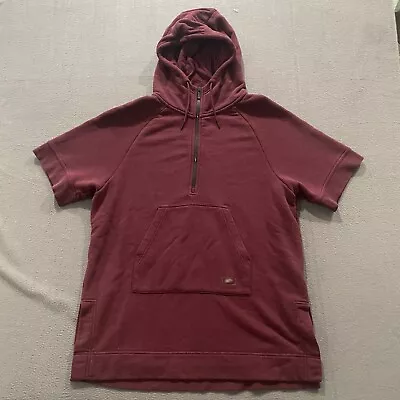 Nike Hoodie Mens Small Maroon Red 1/2 Zip Pullover Short Sleeve Poncho Training • $22.88