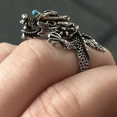 Dragon Ring Vintage Sterling Silver Size 8 • $85