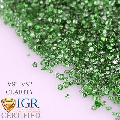 CERTIFIED Round Fancy Green Color VS 100% Loose Natural Diamond Wholesale Lot • $13.80