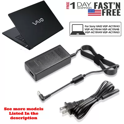 $11.49 • Buy FOR SONY VAIO 19.5V 3A Power Supply Cord Laptop AC Adapter Charger Universal
