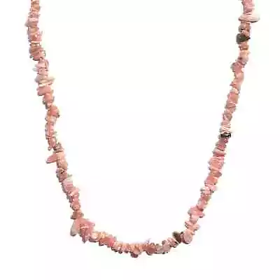 925 Sterling Silver Natural Rhodochrosite Necklace Gift Jewelry Size 20 Ct 115 • $17.99