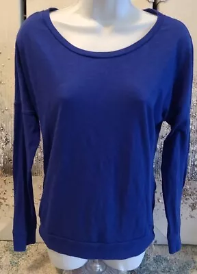 PINK By Victoria’s Secret Size XS Boat Neck Royal Blue Long Sleeve Shirt Top EUC • $9.99