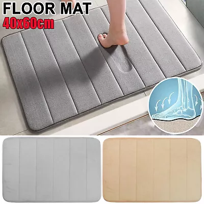 Memory Foam Bath Mat Bathroom Mat Pad Soft Absorbent Non-Slip Bedroom Floor Mat • $17.49