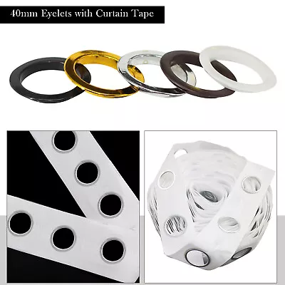 Curtain Header Tape With Eyelet  Liner Accessories Sewing Header Rings Blinds • £7.49