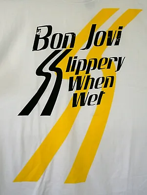 £14.72 • Buy Retro Bon Jovi Music Slippery When Wet Concert T-Shirt New Sz XL 