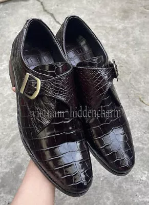 Men's Shoes Genuine Crocodile/Alligator Skin/Leather Handmade • $593.97