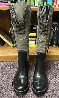 Vintage Fiocchi Italy Sandy Leather Rubber Long Knee Horse Riding Boots Size 40 • $199.99