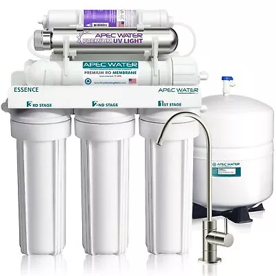 APEC 7 Stage Alkaline PH+ And UV UltraViolet Reverse Osmosis Water Filter System • $219.99