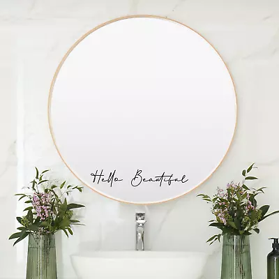 Hello Beautiful Mirror Sticker Positive Bathroom Mirror Quotes Bedroom Mirror • £1.99