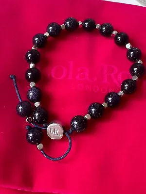 Lola Rose Blue Sandstone & Silver Bead Semi Precious Stone Friendship Bracelet • £20