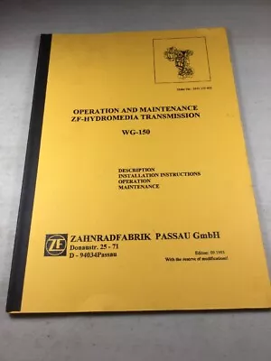 $59.99 • Buy Zahnradfabrik (ZF Hydromedia) WG 150 Transmission Operation & Maintenance Manual