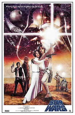 1977 Star Wars Episode IV A New Hope Movie Poster Print Darth Vader Luke 🍿 • $7.95