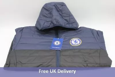 Chelsea FC Hooded Padded Jacket - Navy/Black - Mens - Size 3XL New With Tags • £28.95