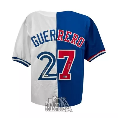 Vladimir Guerrero Jr Vladimir Guerrero Sr Autographed Dual Custom Jersey-BAS-JSA • $233.95