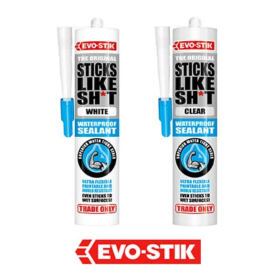 £10.85 • Buy Evo-Stik Sticks Like SH*T | Waterproof Sealant Flexible  | WHITE CLEAR 290ML