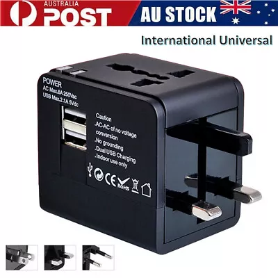 $17.99 • Buy Universal International Travel Adapter AU EU UK US USB Power Plug Charger Socket